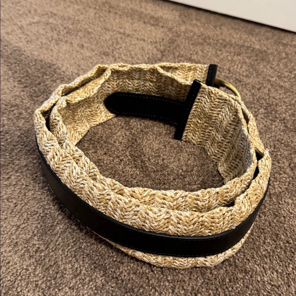 White House black market wide straw belt size XL NWT